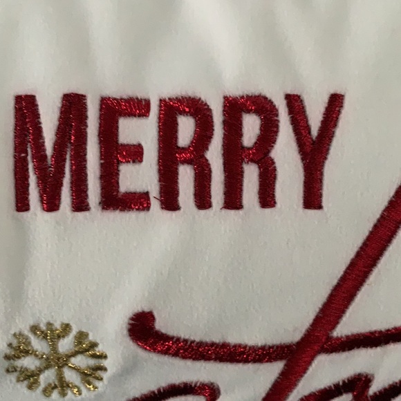 Embroidery Merry Christmas Velvet Decorative Pillow - Picture 3 of 10